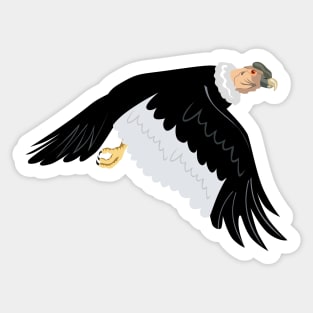 Andean Condor in Flight Retro Sticker